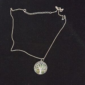 Silver Abolone Tree of Life Necklace with Intricate Pendant